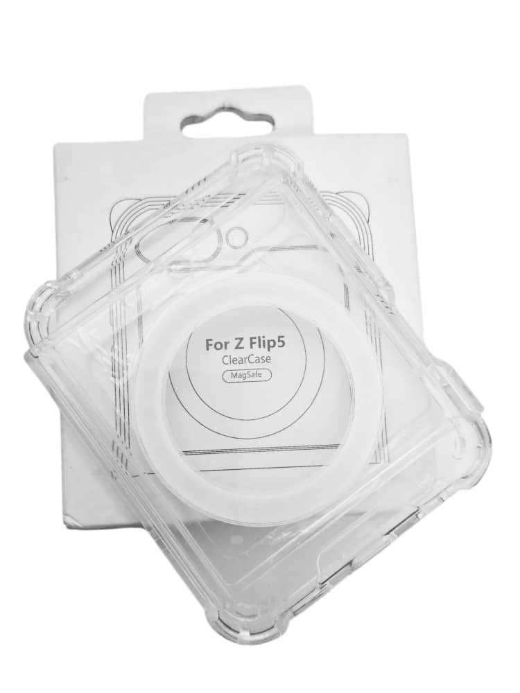 غلاف شفاف Z Flip 5 يدعم الشحن اللاسلكي