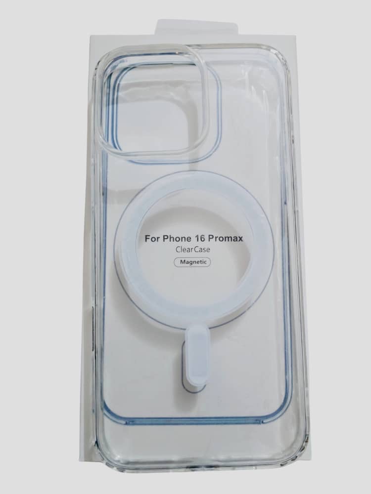 غلاف شفاف ايفون 16 برو ماكس يدعم الشحن اللاسلكي