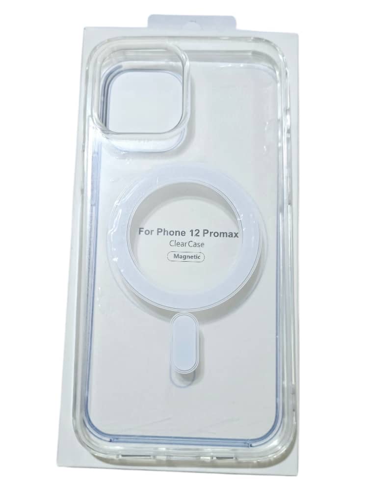 غلاف شفاف ايفون 12 برو ماكس يدعم الشحن اللاسلكي