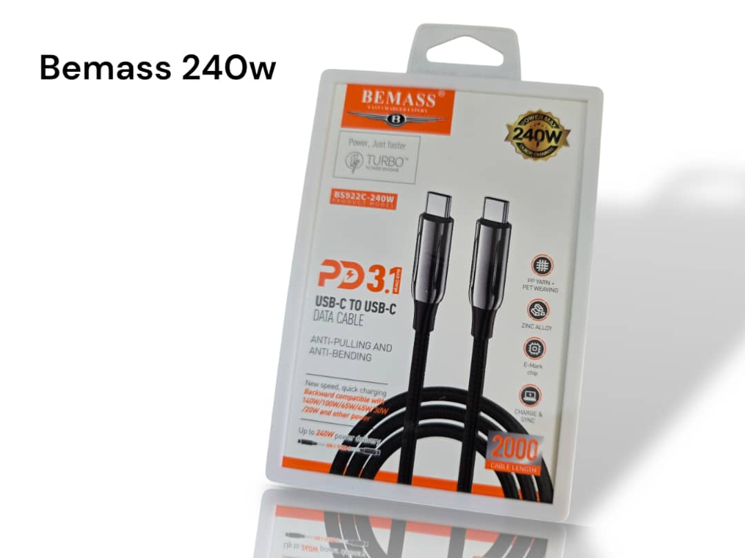 توصيله شحن تايب سي تايب سي بي ماس ٢٤٠ وات Bemass 922